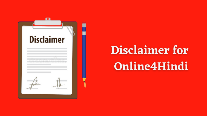 Disclaimer for Online4Hindi